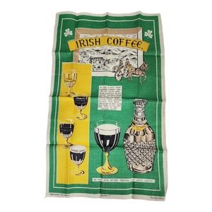 Fast Colours Dunmoy Pure Irish Kitchen Linen Tea Towel Irish Coffee & Whiskey